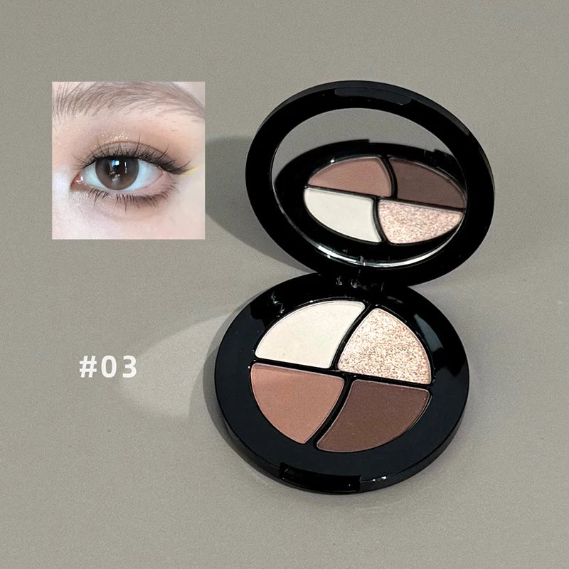 ART VALUE 4 Colors In 1 Eyeshadow Palette Glitter Pearlescent Matte Eye Shadow Shimmer Makeup Highlighter Contouring Eyeshadow Qme
