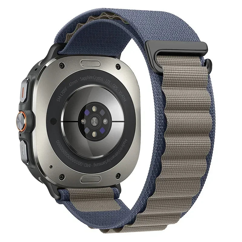 Alpine Loop For Samsung Galaxy Watch 7 Ultra Strap 47mm Accessories Sport Nylon Bracelet correa Galaxy watch ultra band 47 mm Qme gray blue Galaxy Watch Ultra