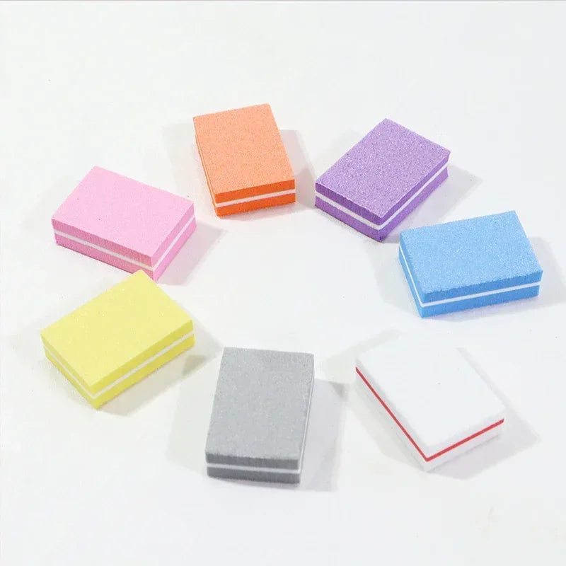 10-100PCS Mini Buffing Sanding Files Block Pedicure Care Nail Art Buffer Polish Manicure Pedicure Nail File Tools Nail Charm New Qme