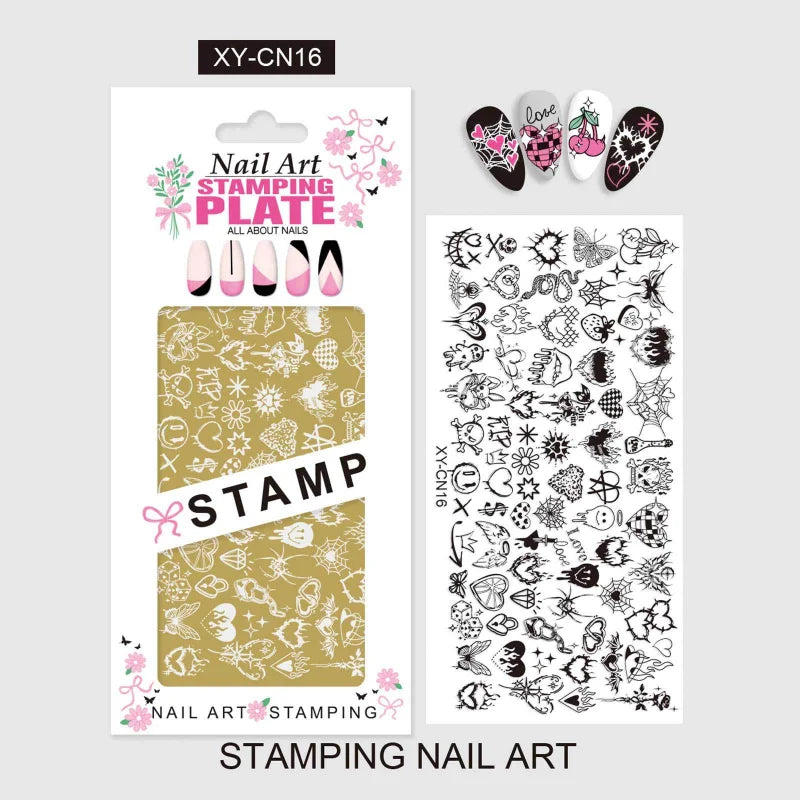Template Stencils Bowknot Patterns Nail Stamping Plates Nail Art Stamper Kawaii Bow Image Plate Manicure Tools Qme CN16