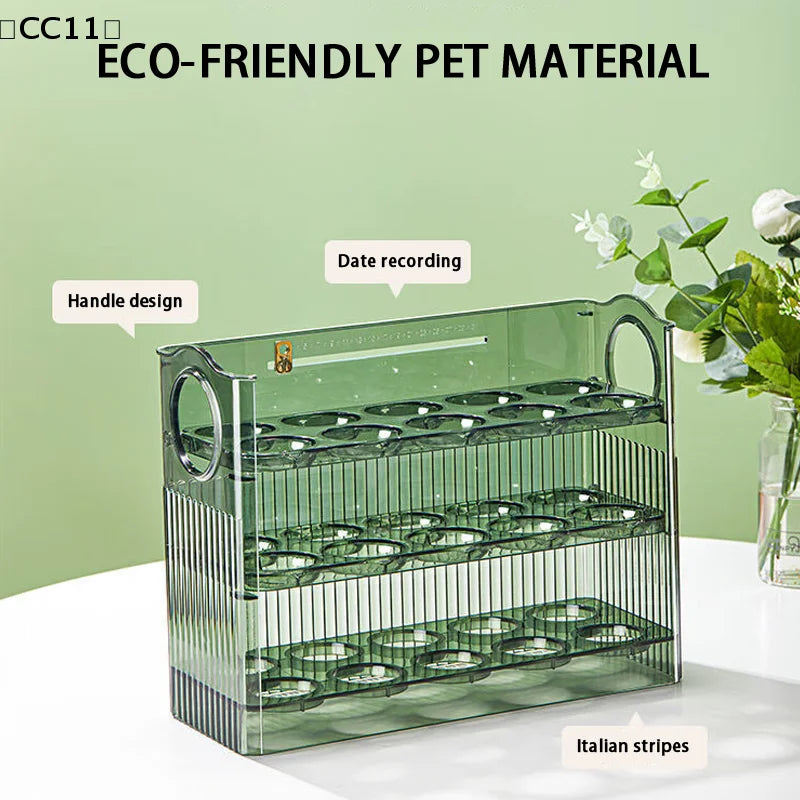 Kitchen Large Capacity Egg Fridge Storage Box Portable Multi-layer Qme
