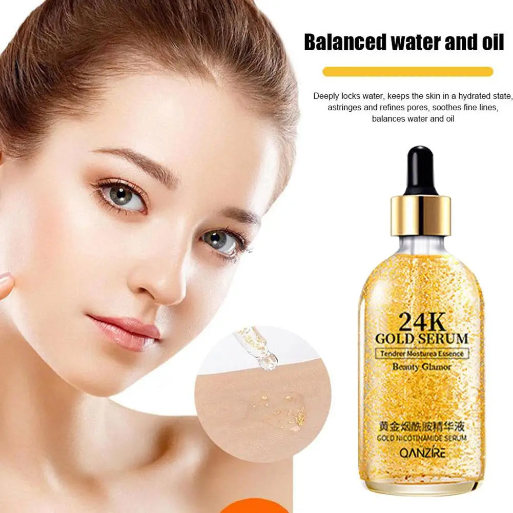 24K Gold Face Serum Moisturizer Day And Night Skin Care Nicotinamide Original Solution Hydrating And Moisturizing Facial Essence Qme