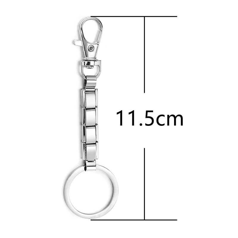 Personalized DIY Making Italian Link Charm Bead Key Chain Creative Decoration Removable Accessories Creative Gifts Silver Color Qme Style 1