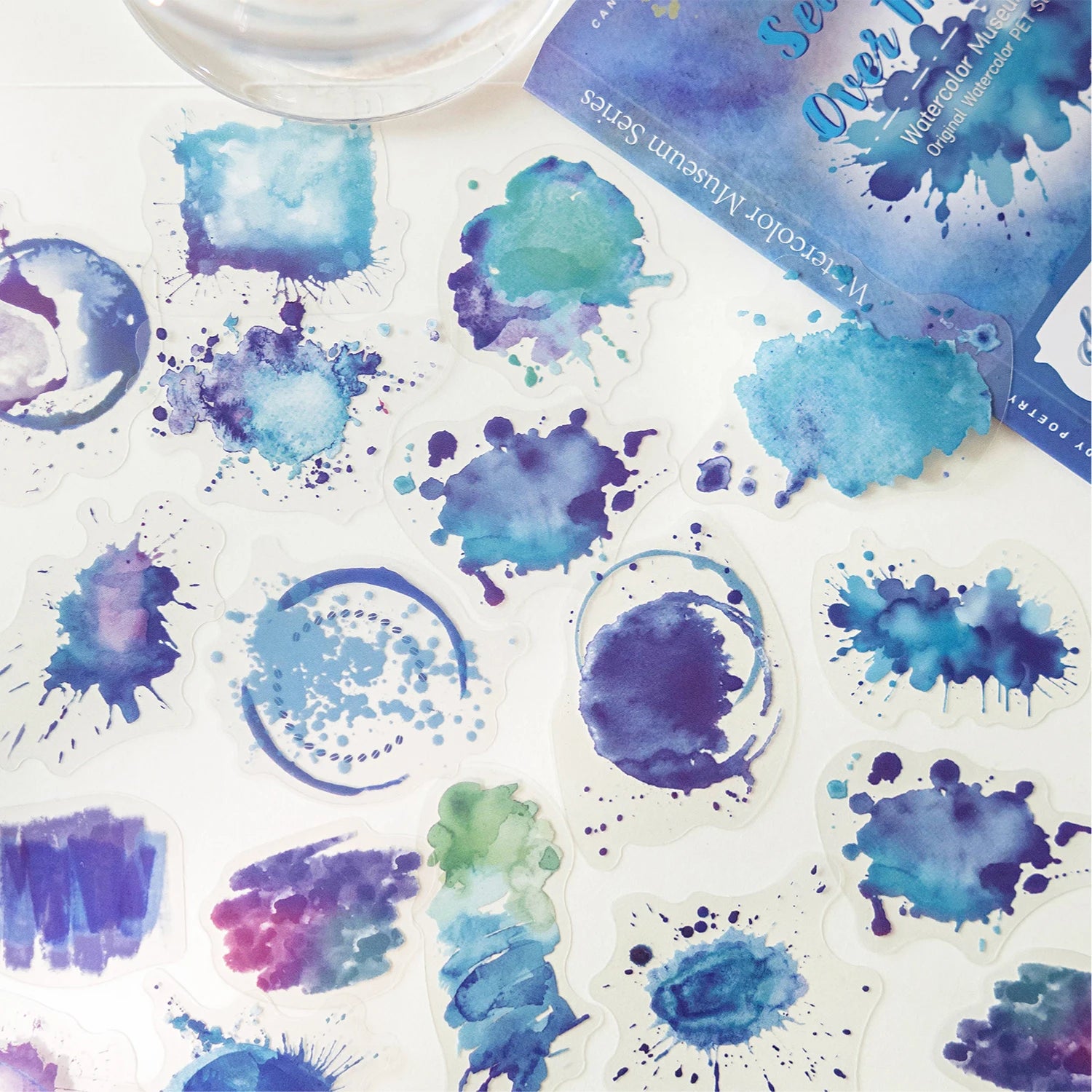30 pcs Watercolor Trace Pattern PET Sticker Creative Stationery DIY Deco Journal Material Collage hand tent Scrapbook supplies Qme D4