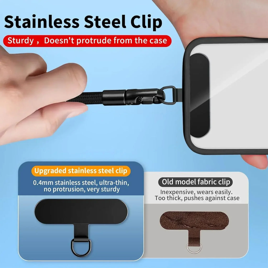 Universal Phone Lanyard with Clip Upgraded Anti-Drop 360° Rotation Adjustable Wrist Strap for All Phone Cases Qme