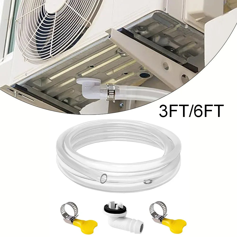3/6ft Air Conditioner Drain Hose Split Casement Drain Kits Extension Hose Connector Condensate Water Tubes Joint Qme
