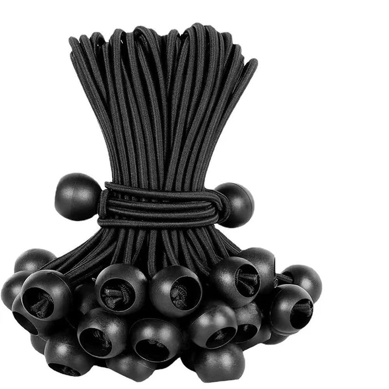 Bungee Ball Tarps Canvas Tarpaulin Flagpole Ties Cord Ends Elastic Qme 30 BLACK