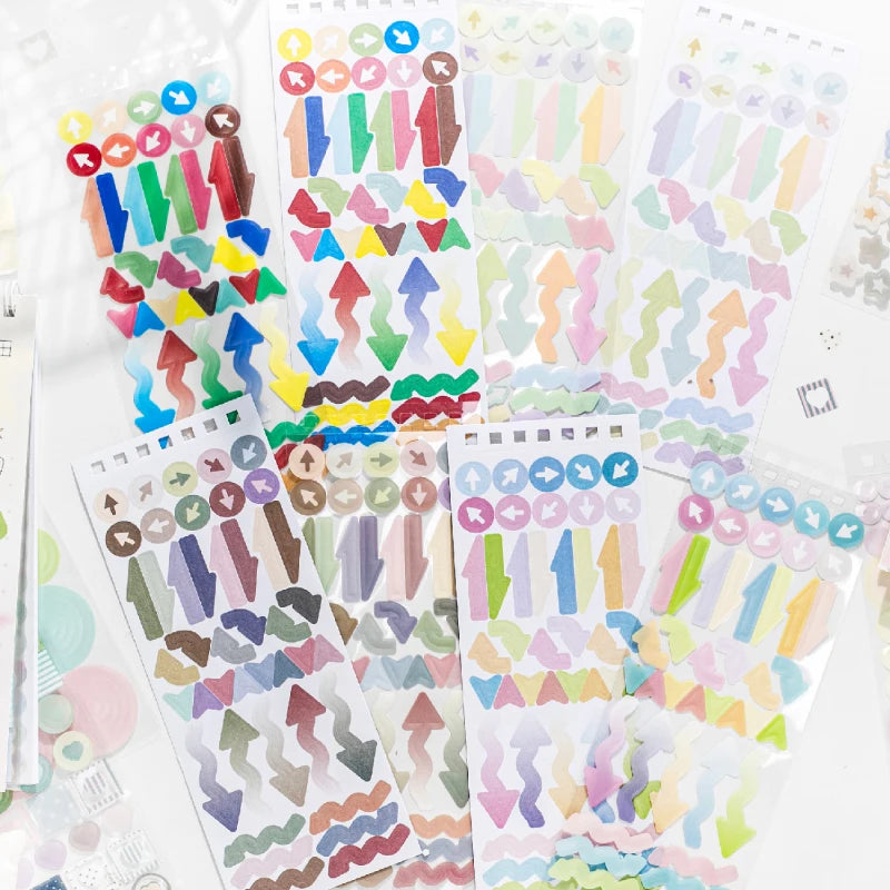 TIANZI 30 Sheets Colorful Dot Die Cut Stickers Book Cartoon Decorative Handmade Scrapbooking Diary Japanese Stationery Supplies Qme