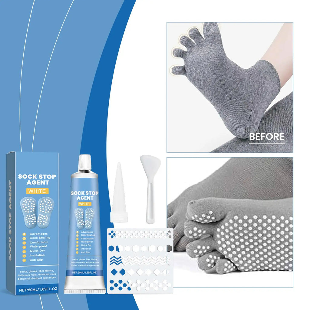 Sock Non-slip Adhesive Sock Stop Non Slip 3D Fabric Textile Liquid Paint 50ml Anti Slip Sock Stopper for Wool Socks Qme