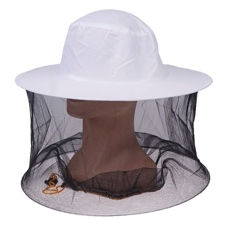 1Pc BeeKeeping Protective Bee Hat Anti Bee White Hat-Veil Combo Bee Hat Bug Mesh Mask Beekeeping Protection Beekeeper. Qme