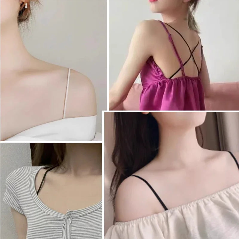 Portable Elastic Nylon Bra Straps Women Thin Spaghetti Strap Qme