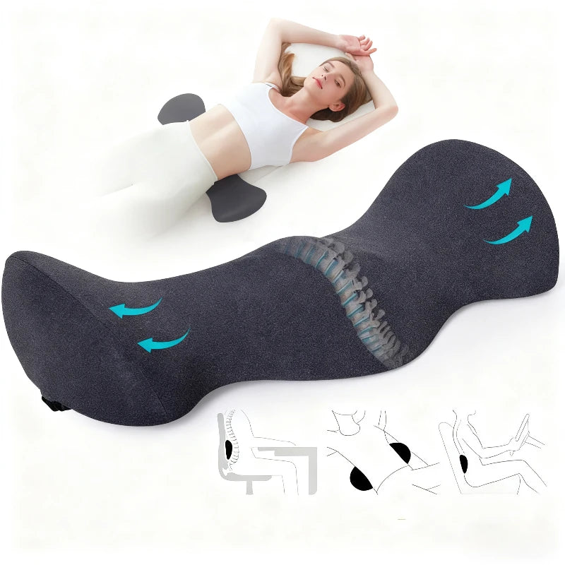 Waist Support Pillow Memory Foam Lumbar Cushion Relief Pregnancy Qme