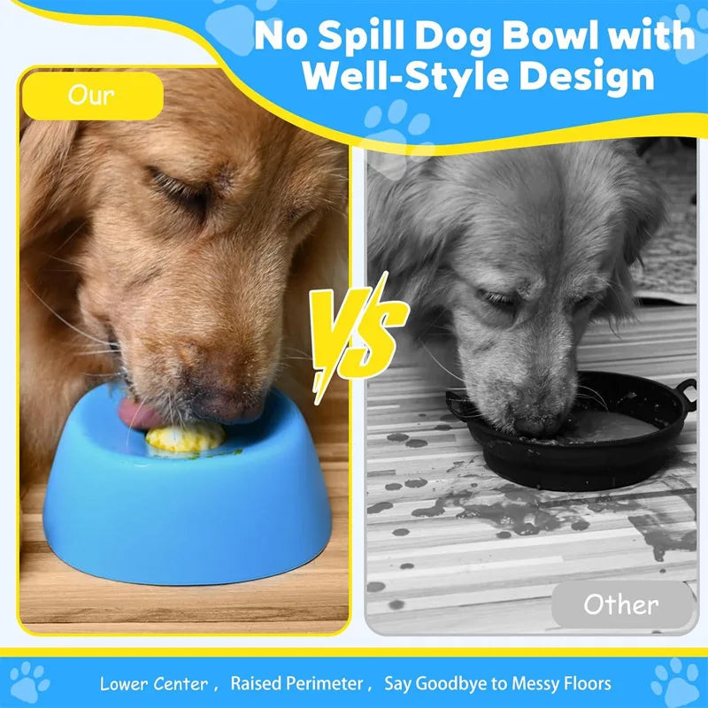 Anti-spill Slow Feeder Dog Bowl Liquid Food Durable Plastic Pet Dish Qme