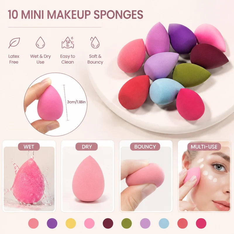 5 Mini Makeup Sponge Blender Foundation Powder Concealer Eye Shadow Qme mix10 PCS