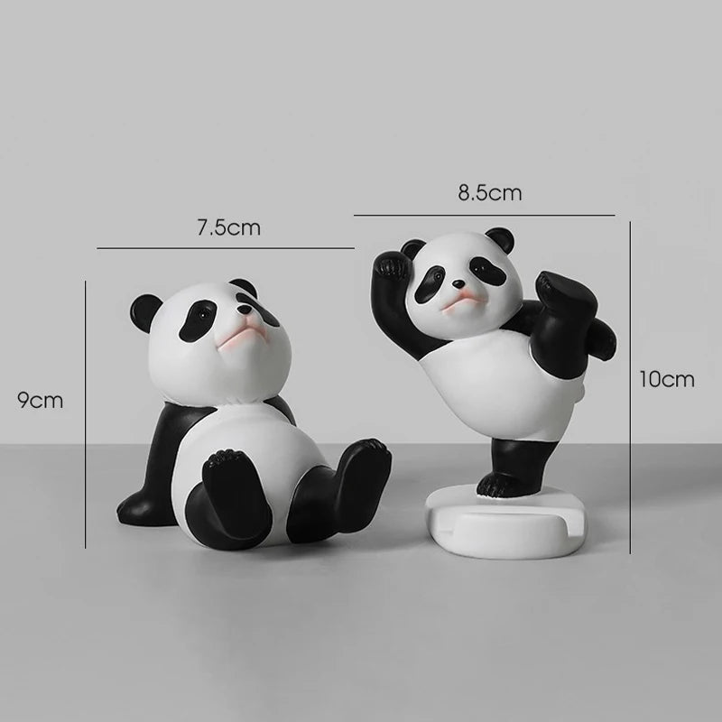 Cute Creative Panda Figurines Interior Universal Cell Mobile Phone Qme