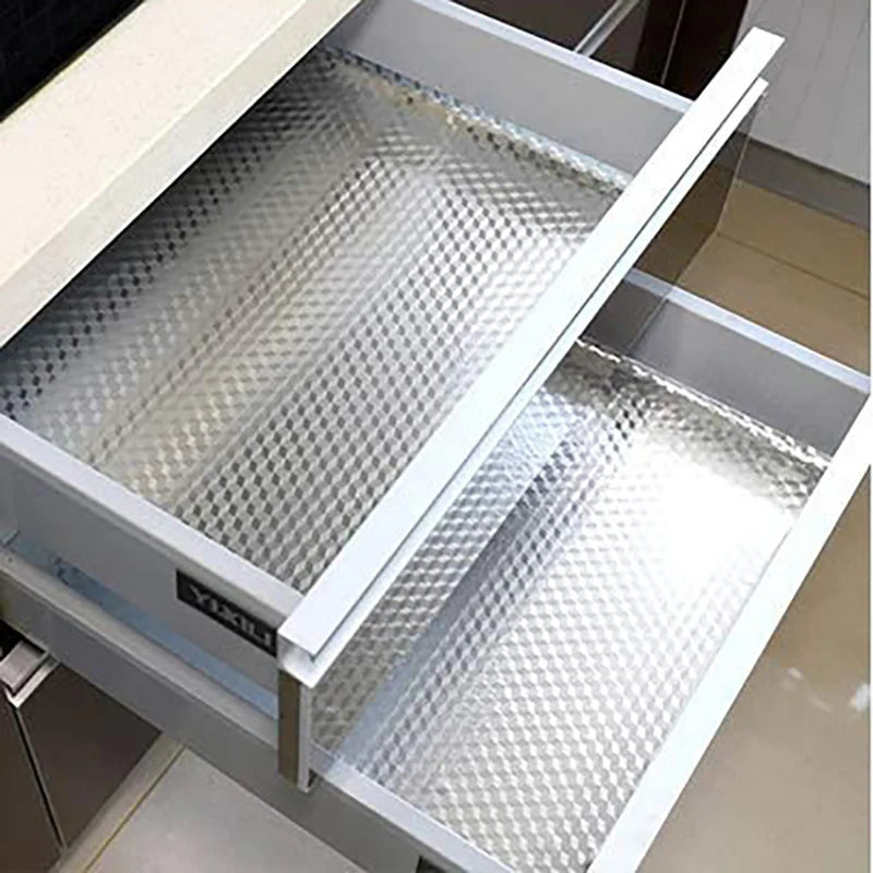 Kitchen Oil-Proof Self-Adhesive Stickers Stove Anti-Stick High Temperature Resistant Aluminum Paper Cabinet Stickers 40cm Qme