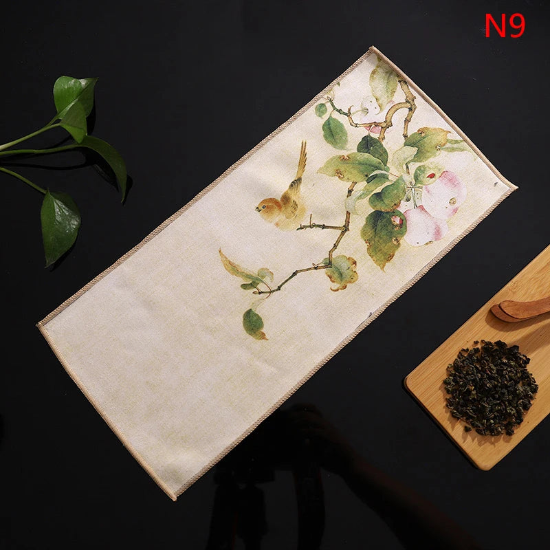 Retro Ancient Painting Tea Mat Matcha Green Powder Whisk Japanese Qme N9