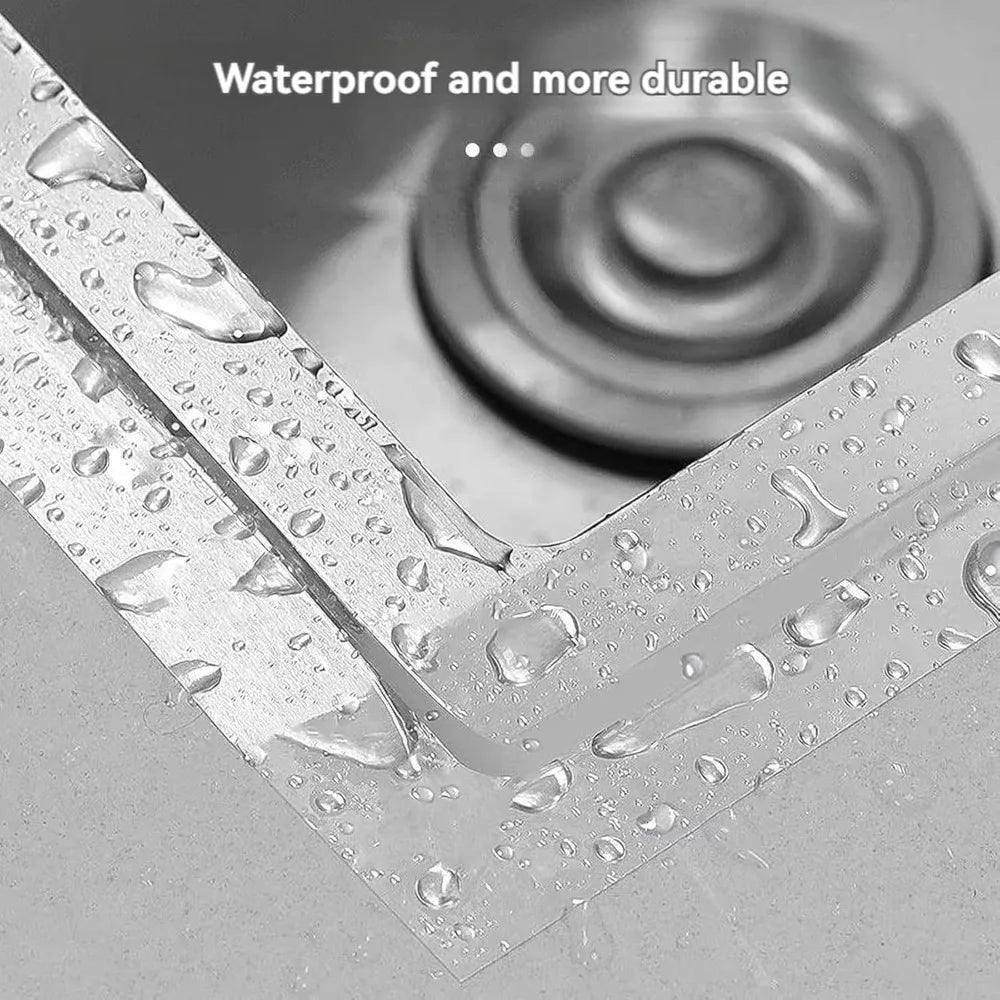 Aluminum Foil Tape 5-10m Waterproof Oil Proof Self Adhesive Kitchen Stove Sink Gap Seal Strip Heat Resistant for Countertop Edge Qme