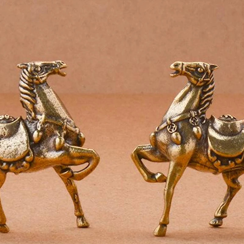 Brass War Horse Small Ornament Home Desktop Decoration Retro Pure Qme