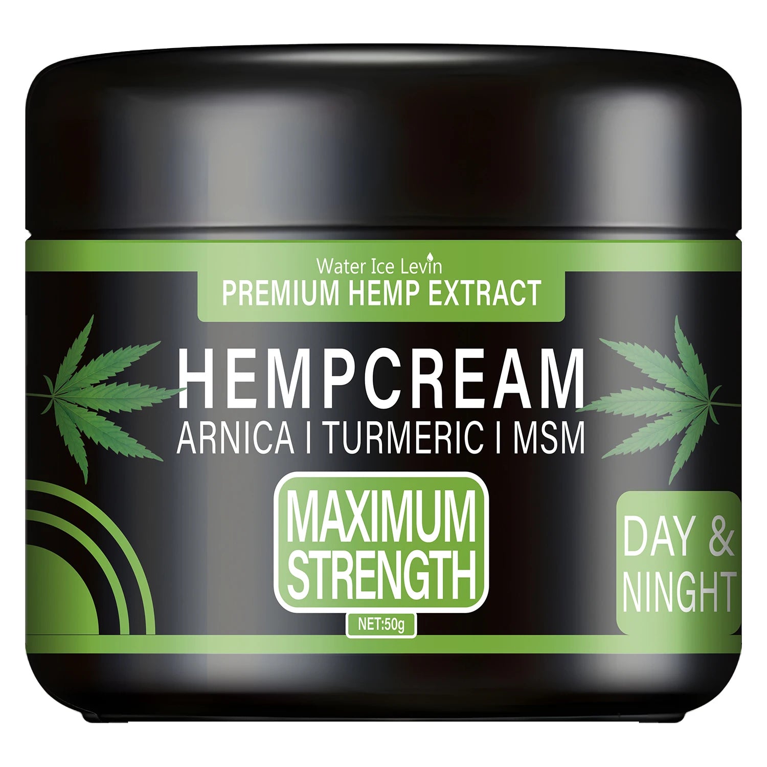 Premium Hemp Extract Cream with Arnica, Turmeric & MSM for Soothing Skin Relief, Nourishing & Moisturizing. Qme black 50g