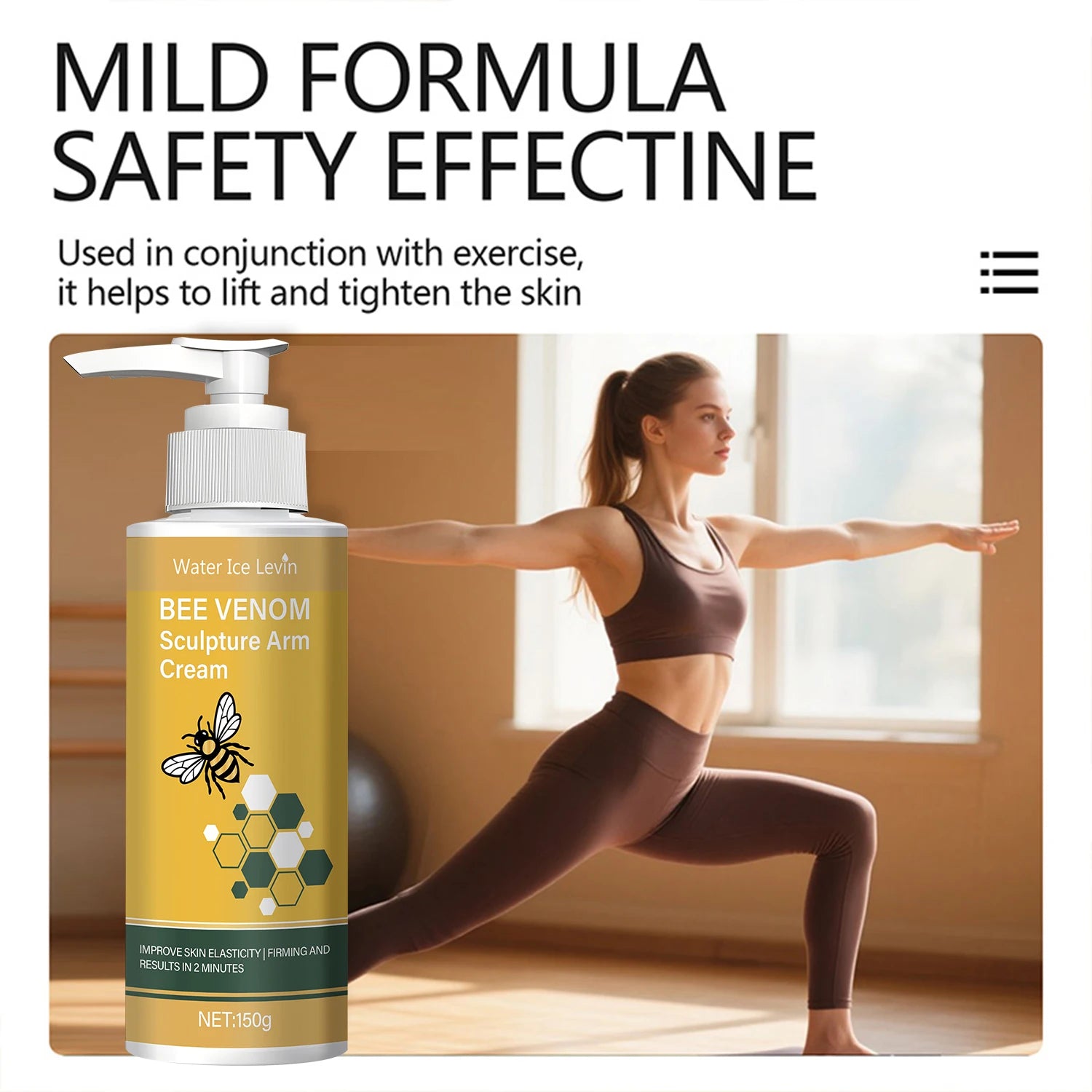 Bee Venom Sculpture Arm Cream with Turmeric & Coconut Oil - Firming & Moisturizing Treatment for Softer, Brighter Skin Qme