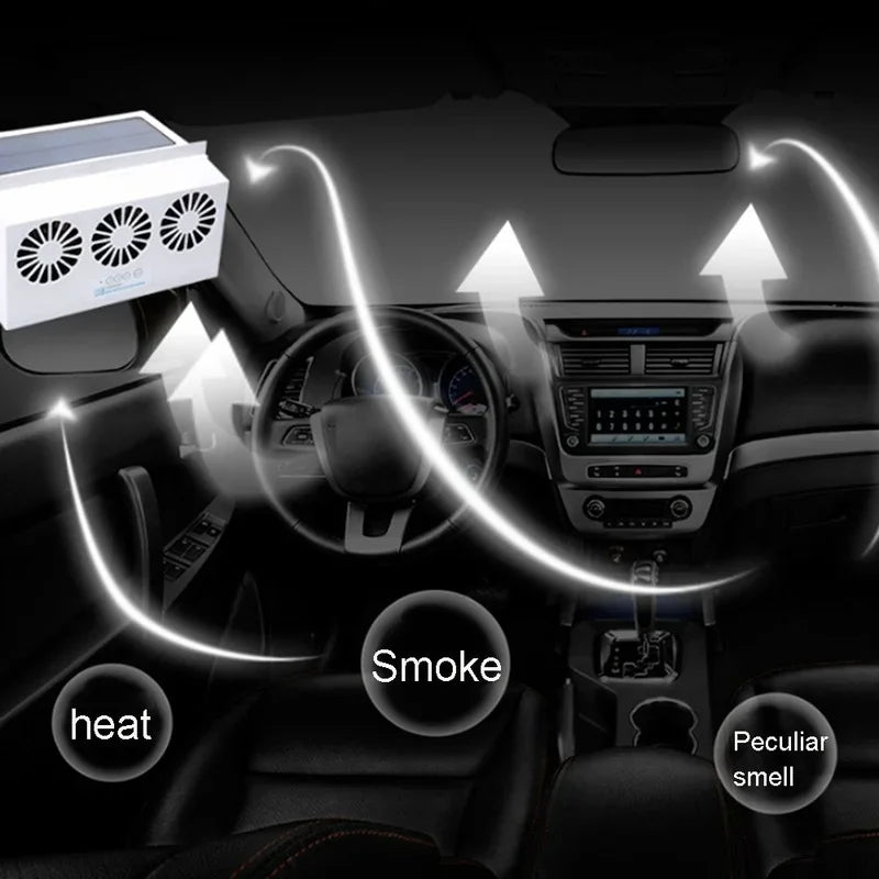 Upgrade USB Charging Solar Powered Fan Car Cooler Front/Rear Window Radiator Exhaust Fan Auto Air Vent Fan Ventilation Radiator Qme