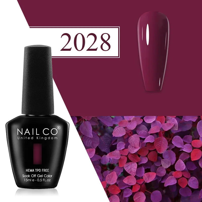 NAILCO Plum Gel Nail Polish Matte Coat Autumn Winter Semi Permanent