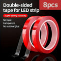 Strong Nano Double-Sided Tape | Adhesive for LED Light Strips | Meters of Removable No-Trace Glue | High Adhesion for Indoor Qme 5mm 3000mm