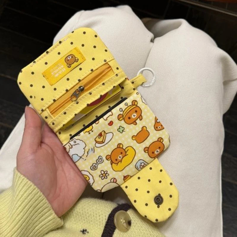 Student Key Bag Retro Cute Ins Little Fresh Cartoon Bear Coin Purse Qme