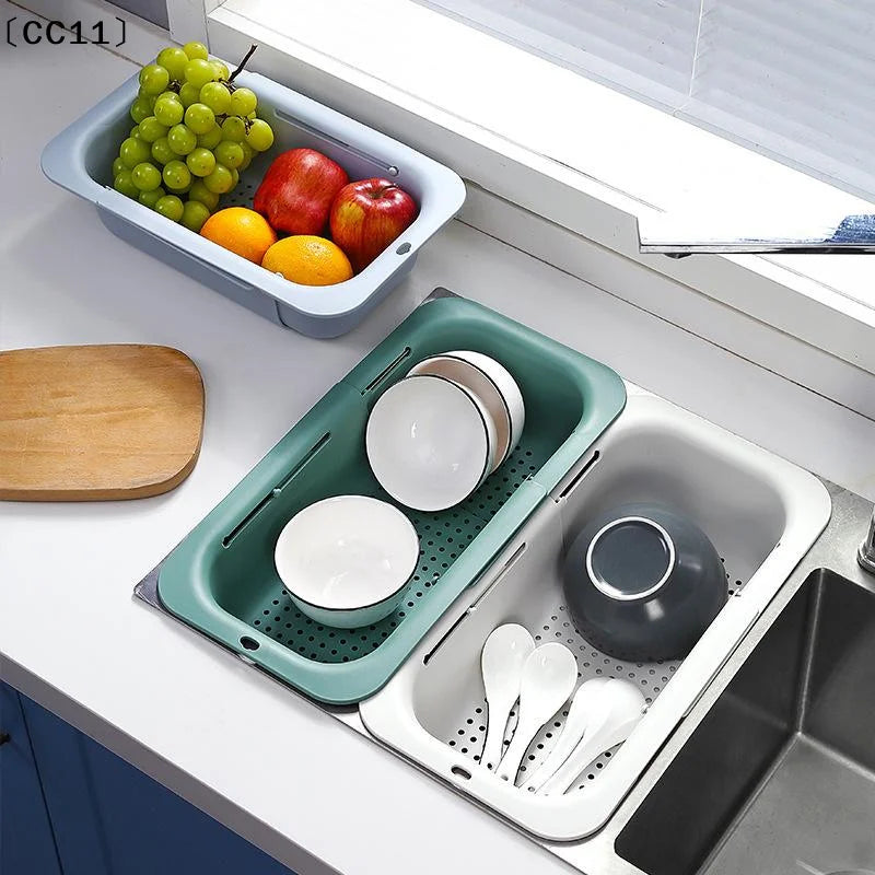 Telescopic Drain Basket Lightweight Sink Storage Made Non-toxic Qme
