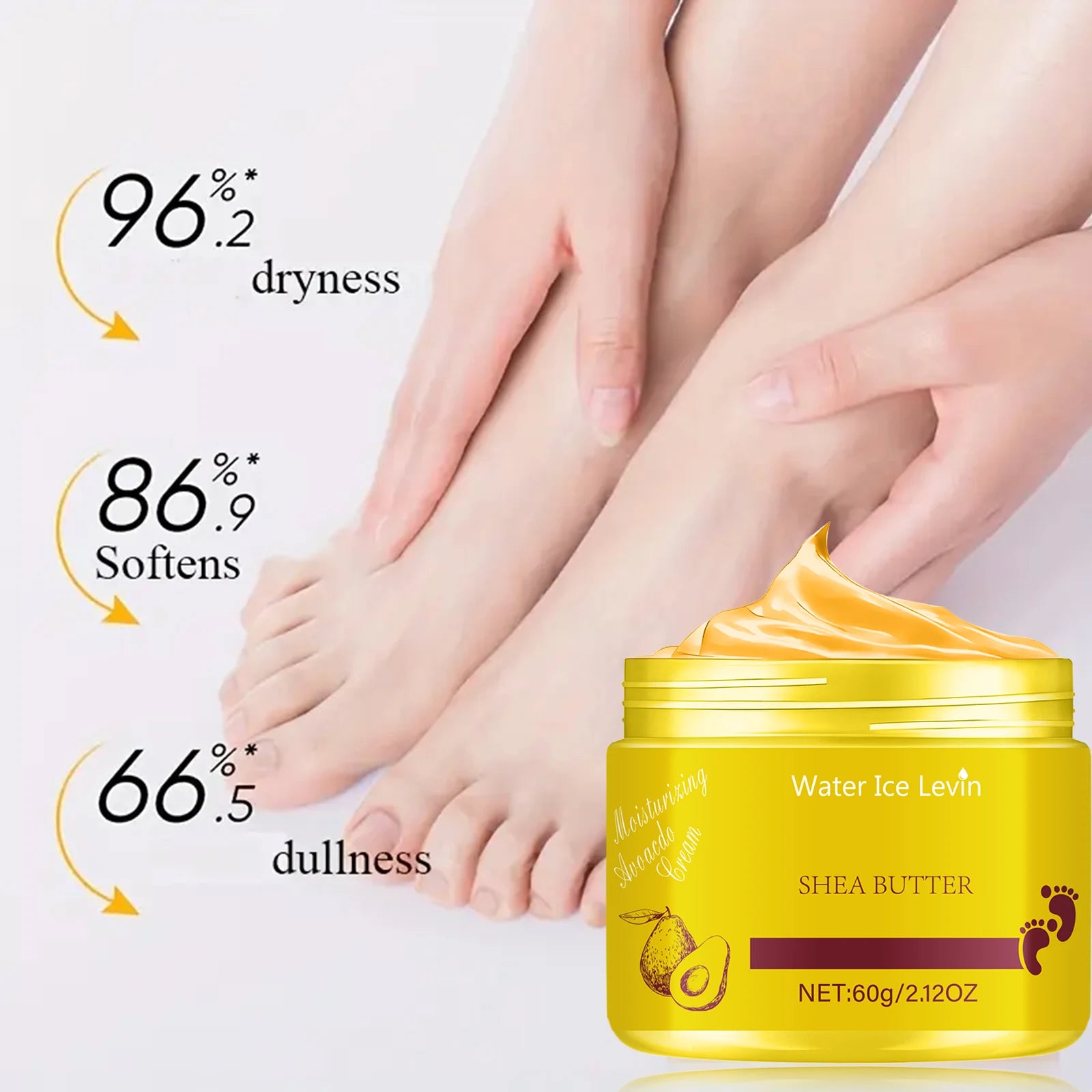 Water Ice Levin Shrando Pure Shea Butter 60g | Intense Moisture Lock | Skin Repair & Nourishment for All-Day Softness Qme