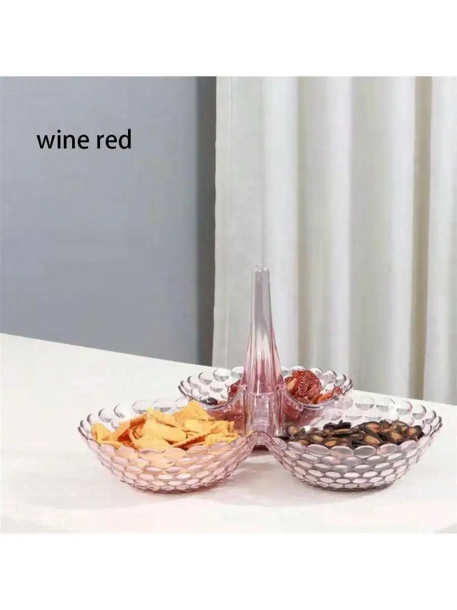 Can Be Stacked Water Fruit Tray Snack Storage Dried Melon Seed Candy Qme red