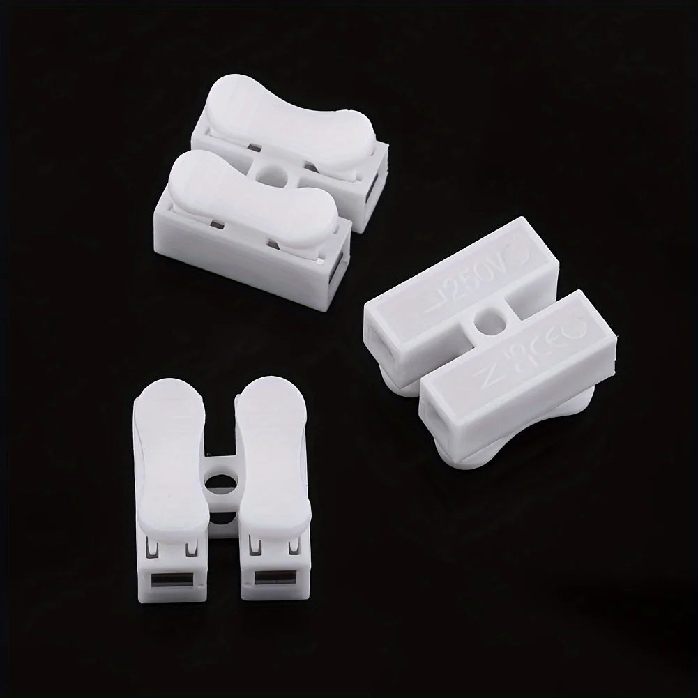 100pcs CH-2 Quick Wire Connection Terminals - Premium Spring Wire Connectors For Electrical Cable Clamp Terminal Block Connector Qme