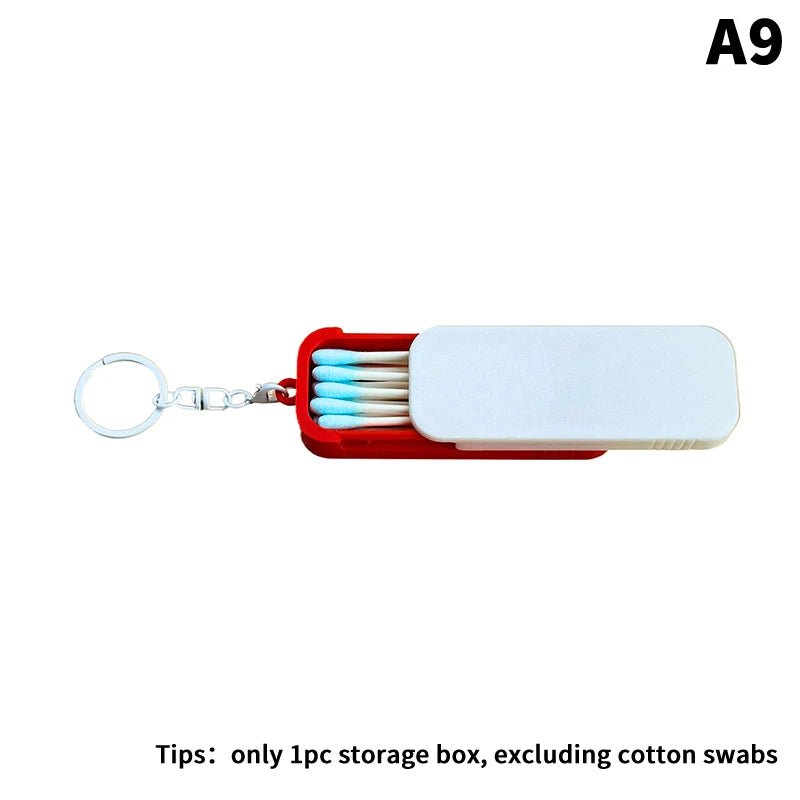 Keychain Portable Swab Case Travel Daily Use Dust-proof Keeps Clean Qme A9