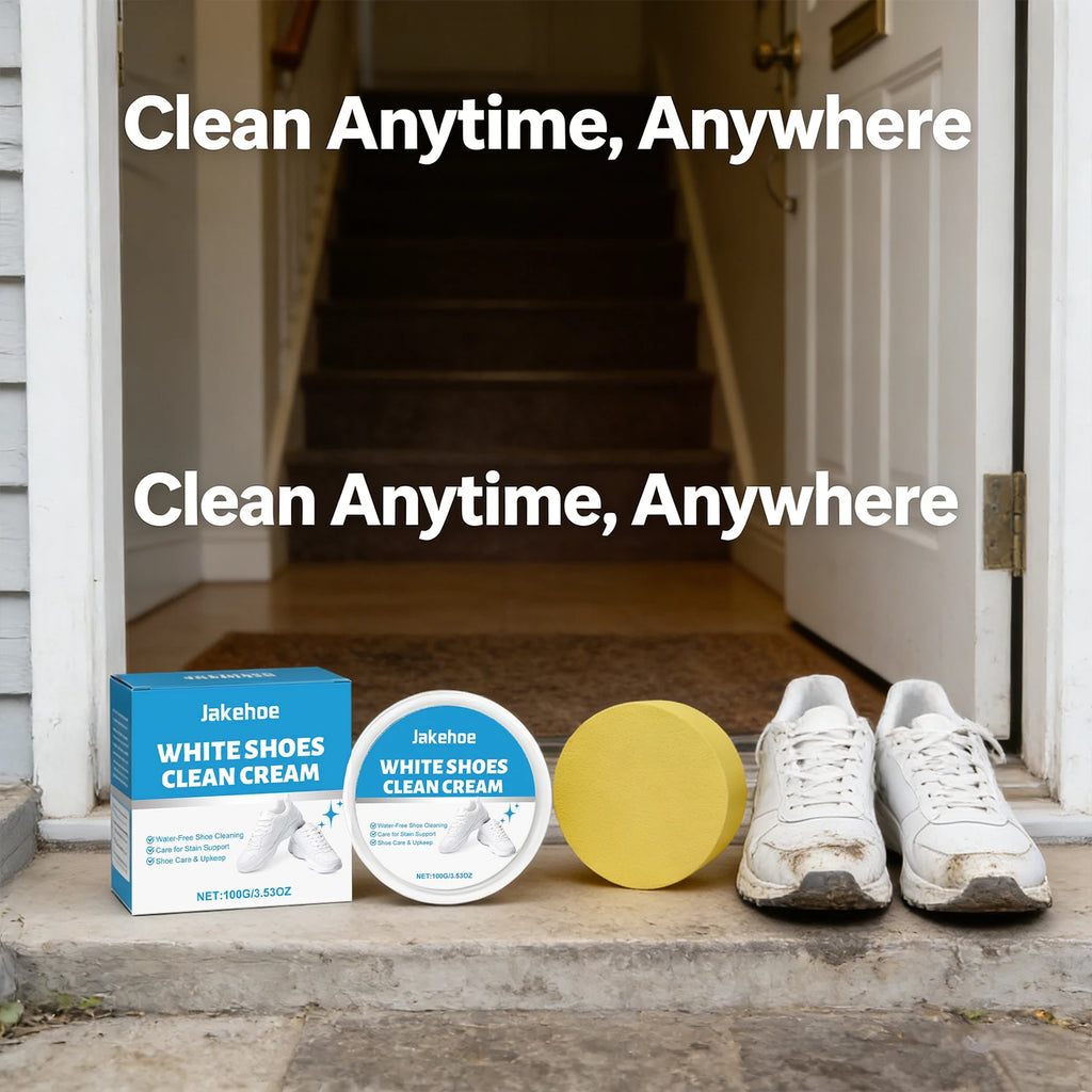 White Shoe Cleaning Cream Remove Yellow Stains Reduce Odor Water-Free Restore Luster Decontamination Specific White Shoe Cleaner Qme