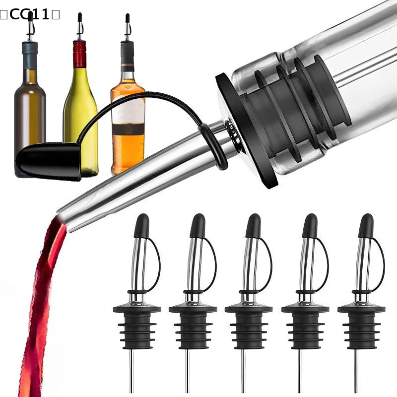 3 6 Stainless Steel Liquor Oil Wine Bottle Pourer Leak-proof Sealed Qme