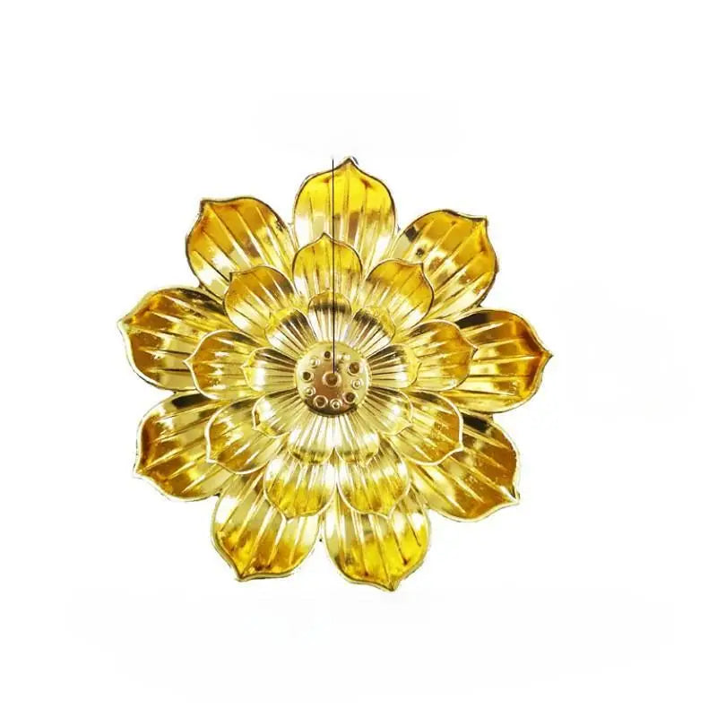 1PC Alloy Incense Burner Stick Holder Plate Buddhism Lotus Censer Bronze Nasturtium Incense Burner Qme