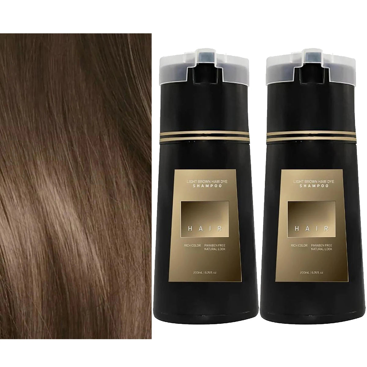 1 2 Black Hair Dye Shampoo Nova Instant Coloring Gray Long Lasting Qme 2pcs-light brown