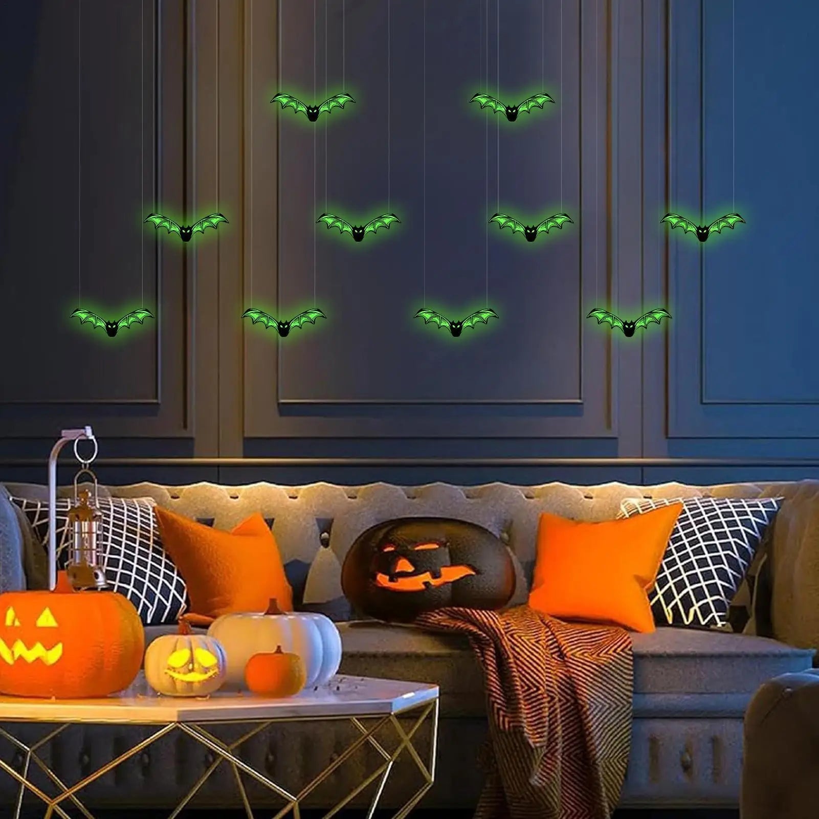 Bat Wall Decor Glowing Bats Holiday Halloween Gothic Decoration 10 Qme