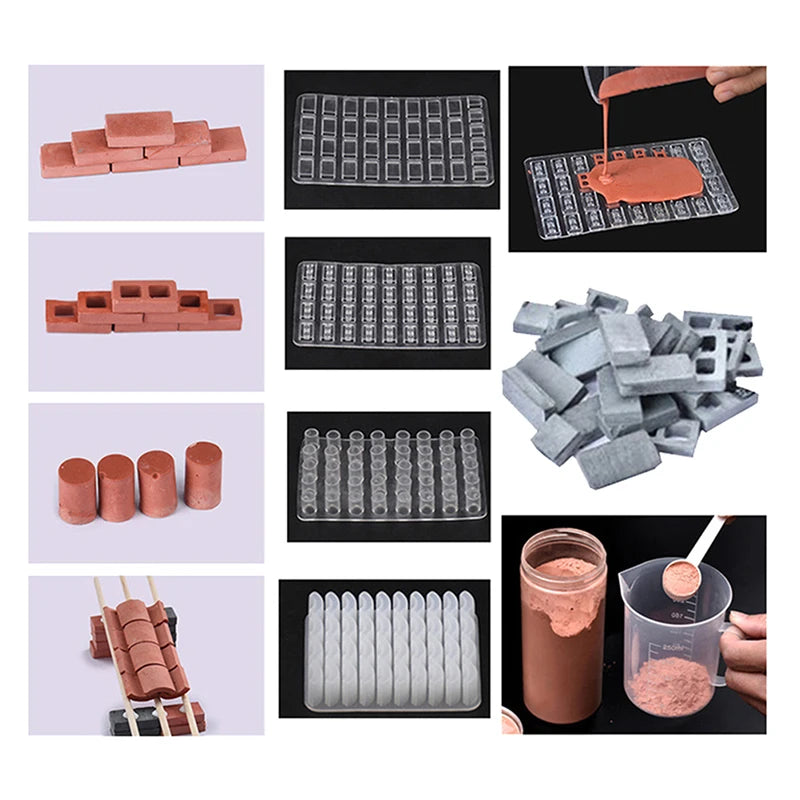 1Pc Building Making Mini Brick Sand Table Silicone Mold Cement Model Brick Small House Handmade Diy Home Decoration Qme