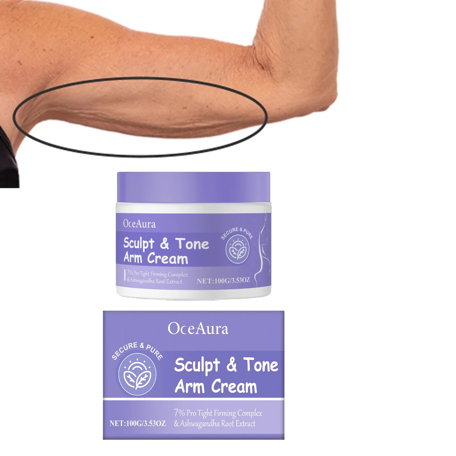 Sculpt & Tone Arm Firming Cream Remove Wrinkles Lifting Skin Anti Sagging Arm Massage Tightening Fast Shipping Body Care Cream Qme