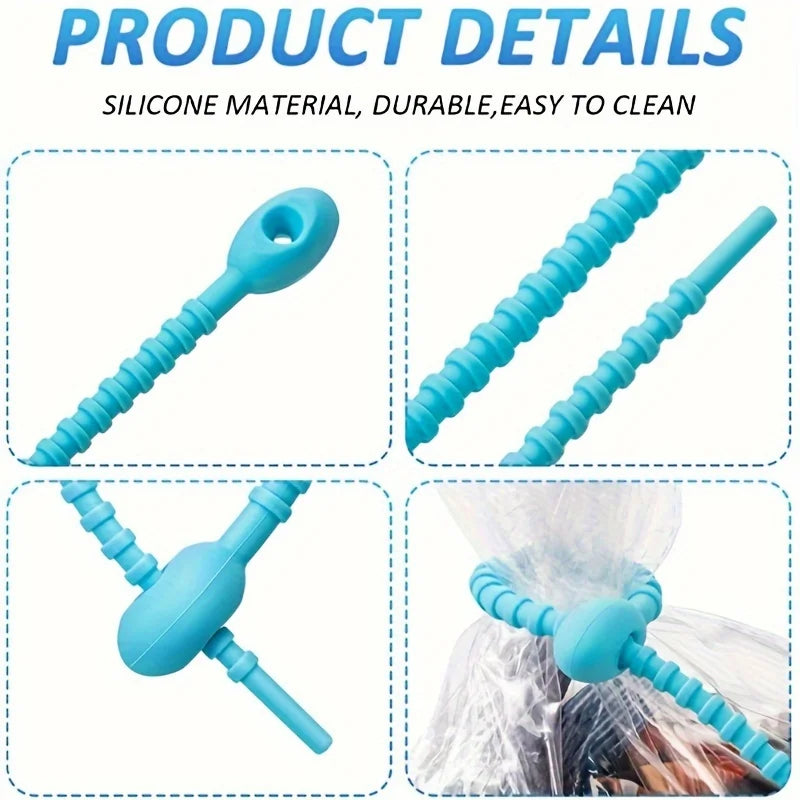 30PCS Silicone Reusable Cable Wire Organizer Winder Storage Holder Bag Ties Cord Bag Clip Food Saver Earphone Line Tidy Clips Qme