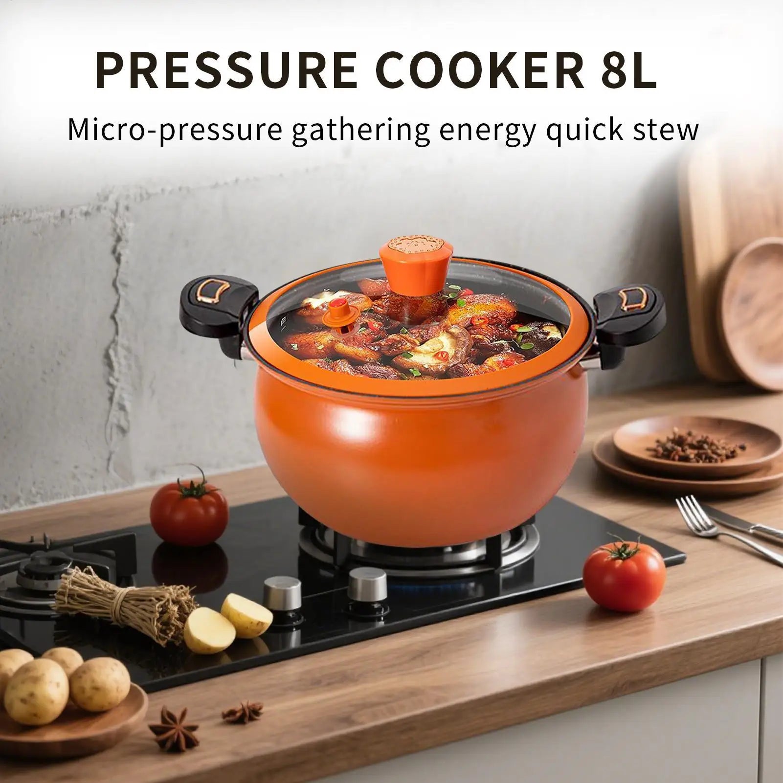Small Pressure Cooker Cooking Pot Stew Non-stick Fast Heating Qme