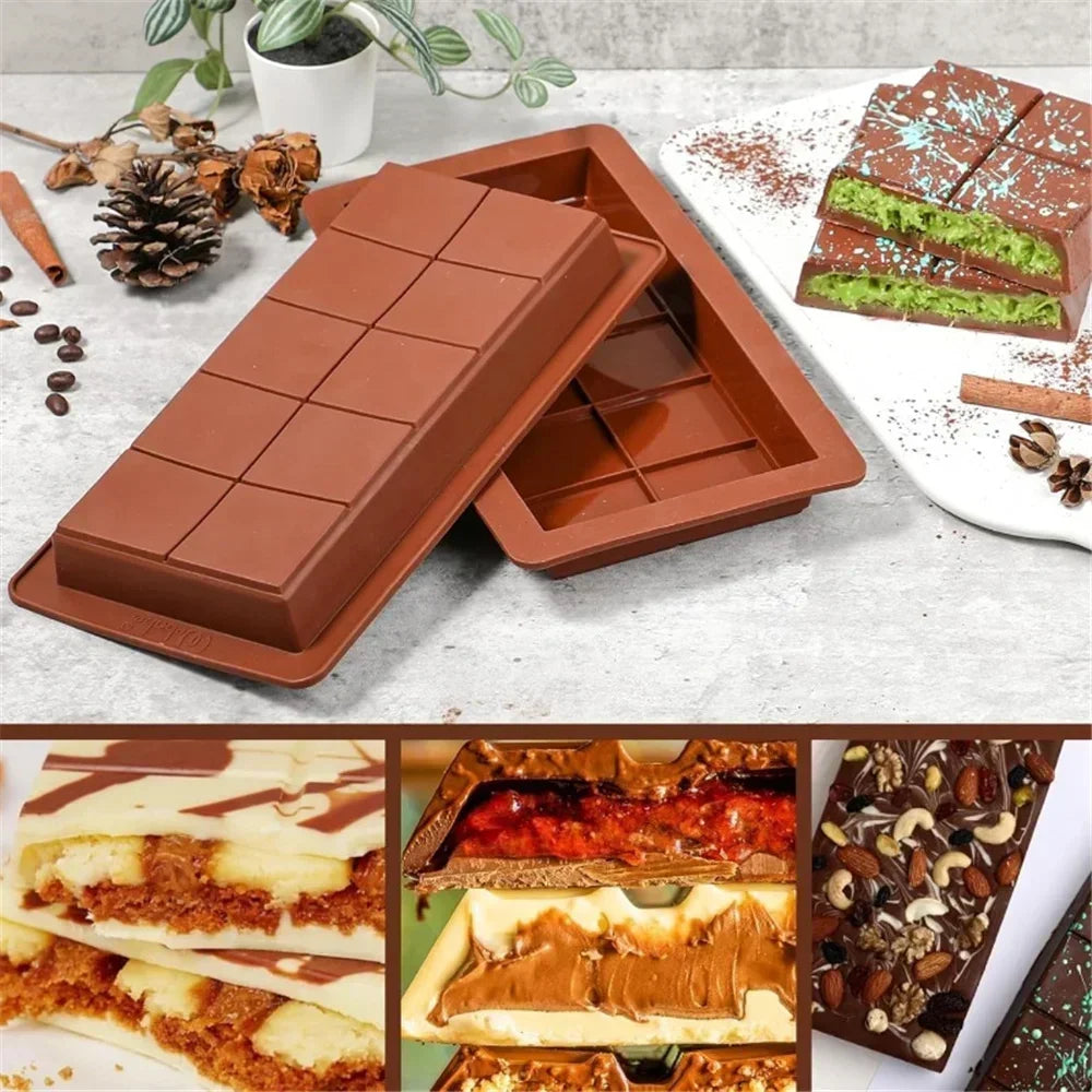 3D DIY Biscuit Baking Tools Silicone Chocolate Mold Break Apart Qme