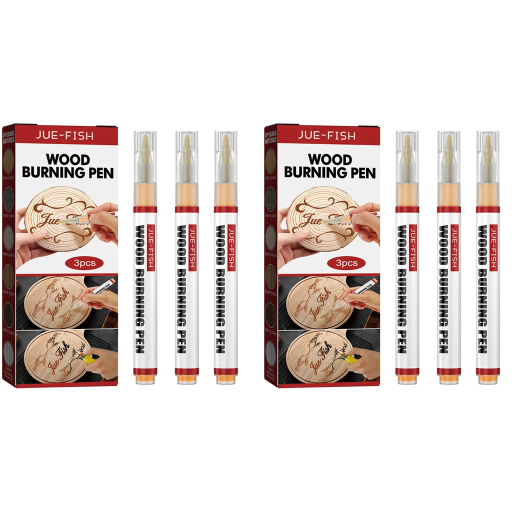 Wood Burning Pen Quickly Depict Beautiful Patterns Handmade Wood DIY Ink Evenly Distributed Safe Ingredient Wood Burning Pen Set Qme 6pcs Boxed