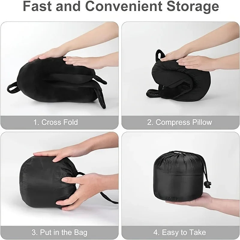 Ergonomic Travel Neck Pillow Soft Adjustable U-shaped Headrest Qme