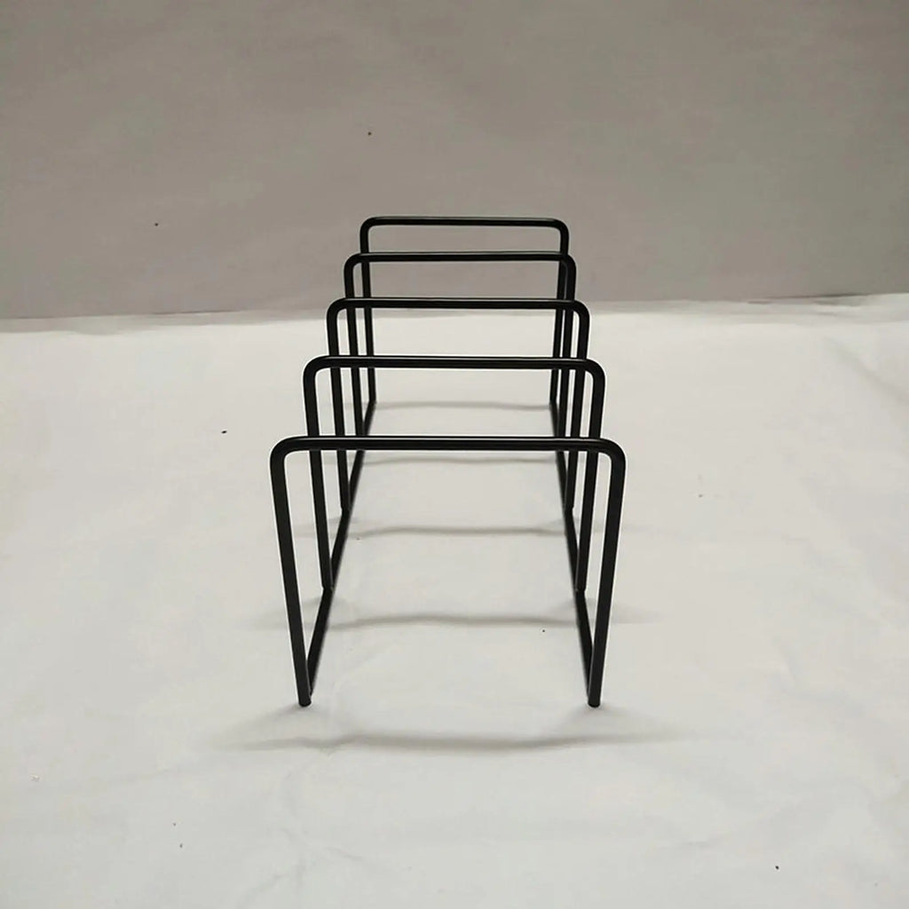 Record Holder Albums Black Iron Book Organizer Rack File Folder Qme