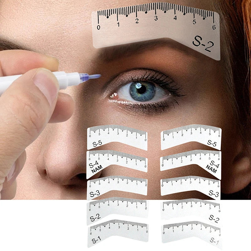 5 Pairs DIY Easy Make Up Tools Women Reusable Eye Brow Drawing Guide Qme