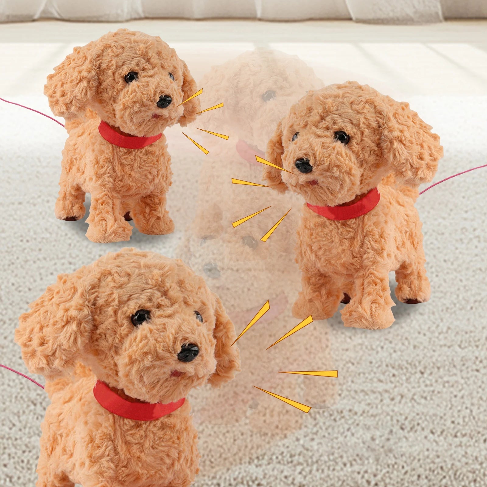 Interactive Robot Puppy Dog Toy Realistic AI Pet Electronic Soft Plush Stuffed Animal Toy for Barking And Walking Kids Gifts Qme