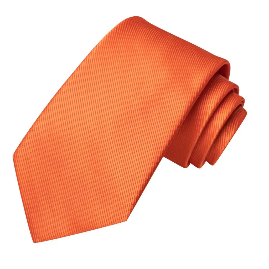 Hi-Tie Solid Orange Blue Mens Fashion Necktie Handkerchief Cufflinks for Tuxedo Accessory Classic Silk Luxury Tie for Man Gift Qme